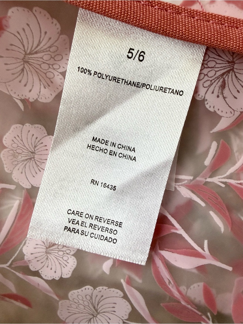 Tahari Girl Floral Clear Hooded Raincoat Pink Size 5/6 - Picture 5 of 6